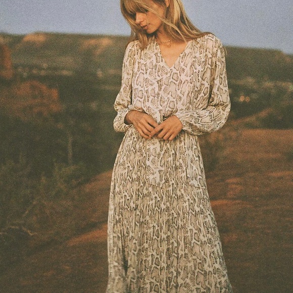 Anthropologie Snake-Print Midi Dress - Picture 2 of 12